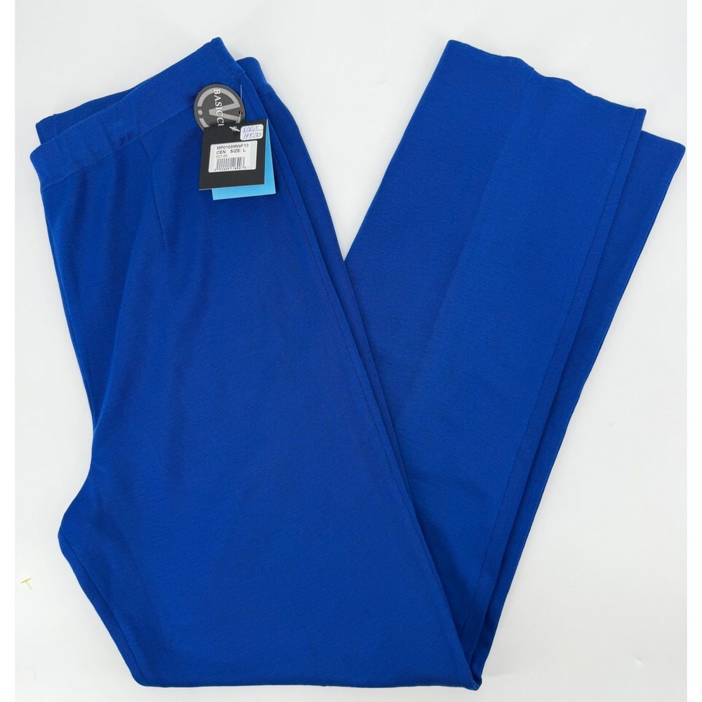 Ming Wang Royal Blue Knit Straight Leg Pants Basic Cut MP0100MWF13 Mens L NEW